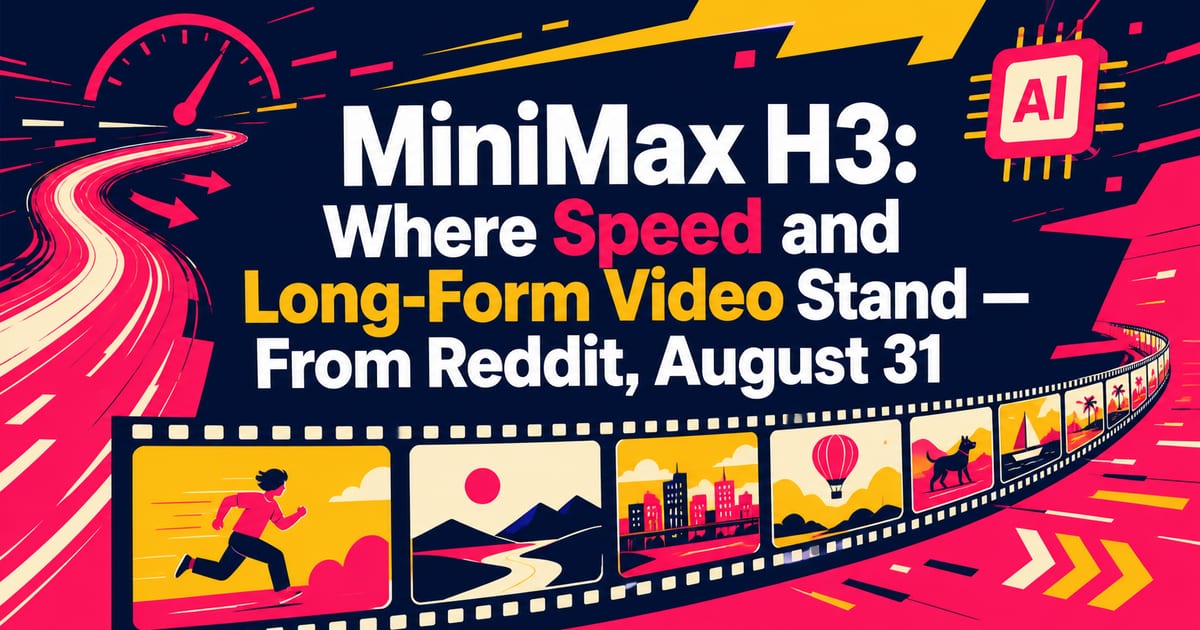 MiniMax H3: velocità e generazioni più lunghe—da Reddit del 31 agosto