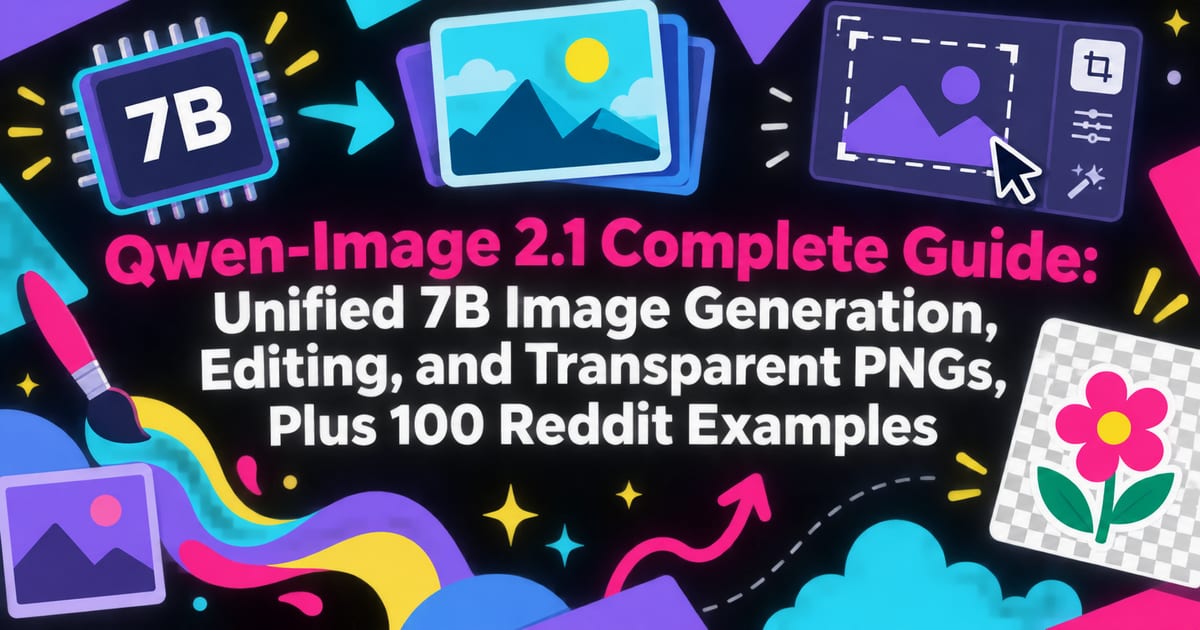Guida completa a Qwen-Image 2.1: generazione, editing e PNG trasparenti con 7B parametri, 100 esempi discussi su Reddit