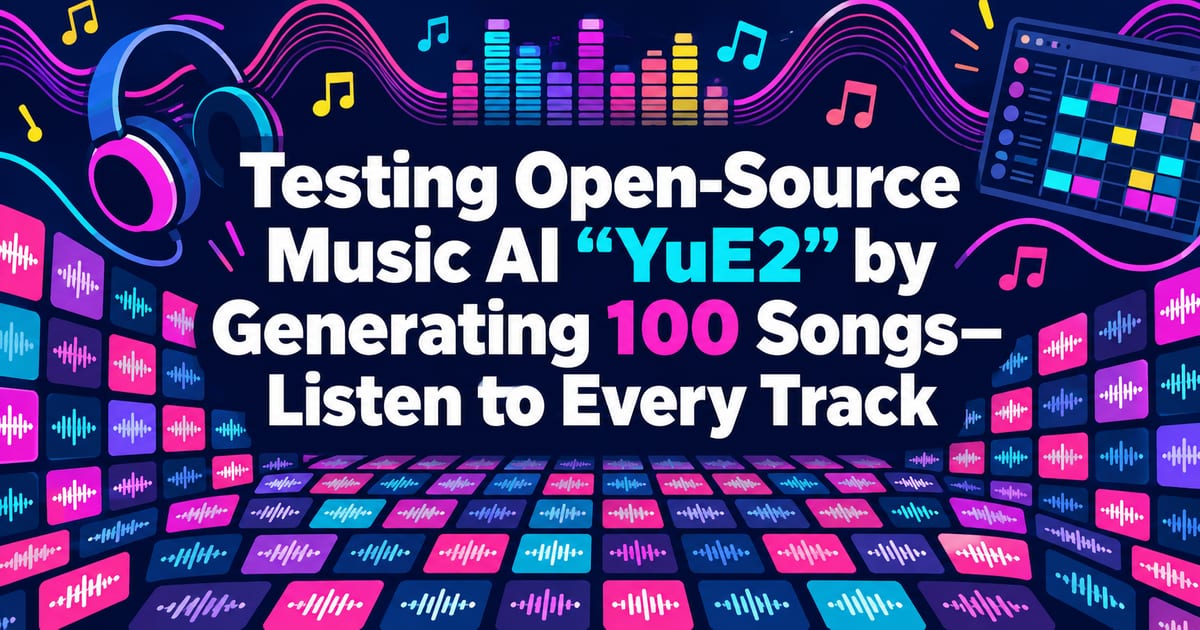 Ho generato e testato 100 brani con YuE2, l'AI open source per la composizione: ascoltali tutti