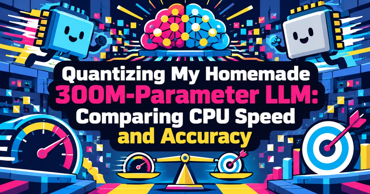 Ho quantizzato il mio LLM da 300 milioni di parametri e ne ho confrontato velocità e accuratezza su CPU
