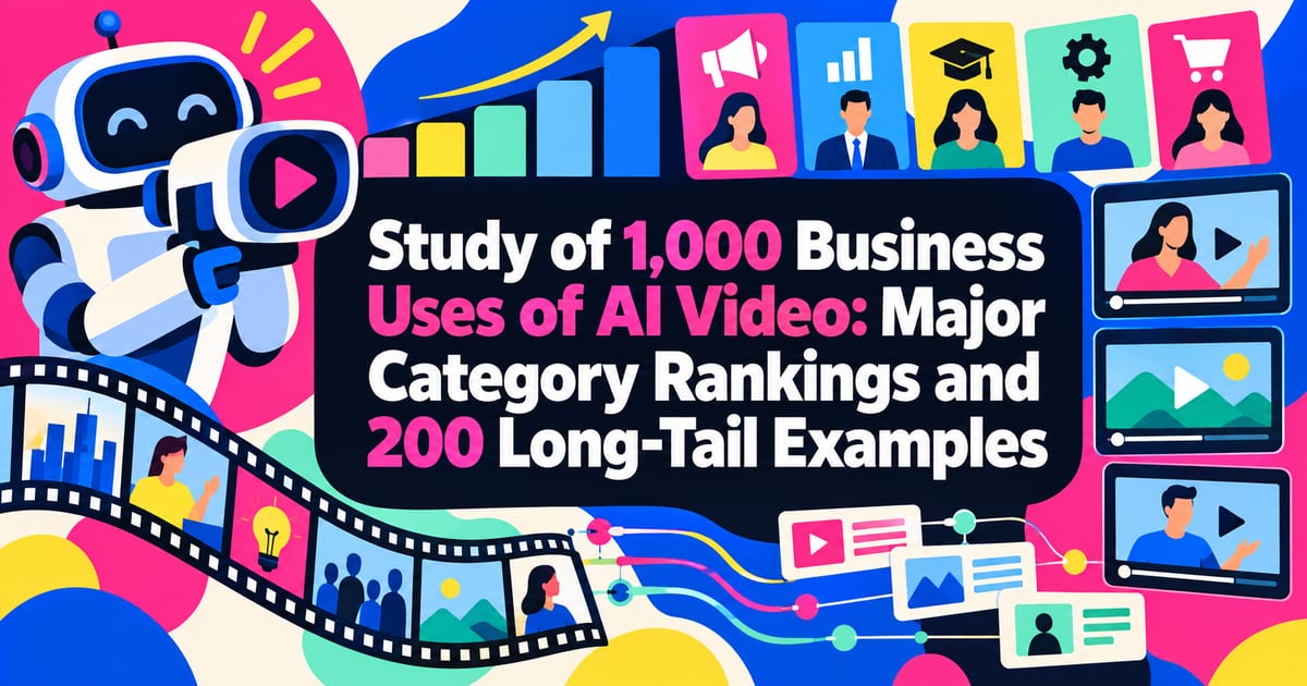Indagine su 1.000 utilizzi aziendali dei video AI: classifica delle principali categorie e 200 casi long tail